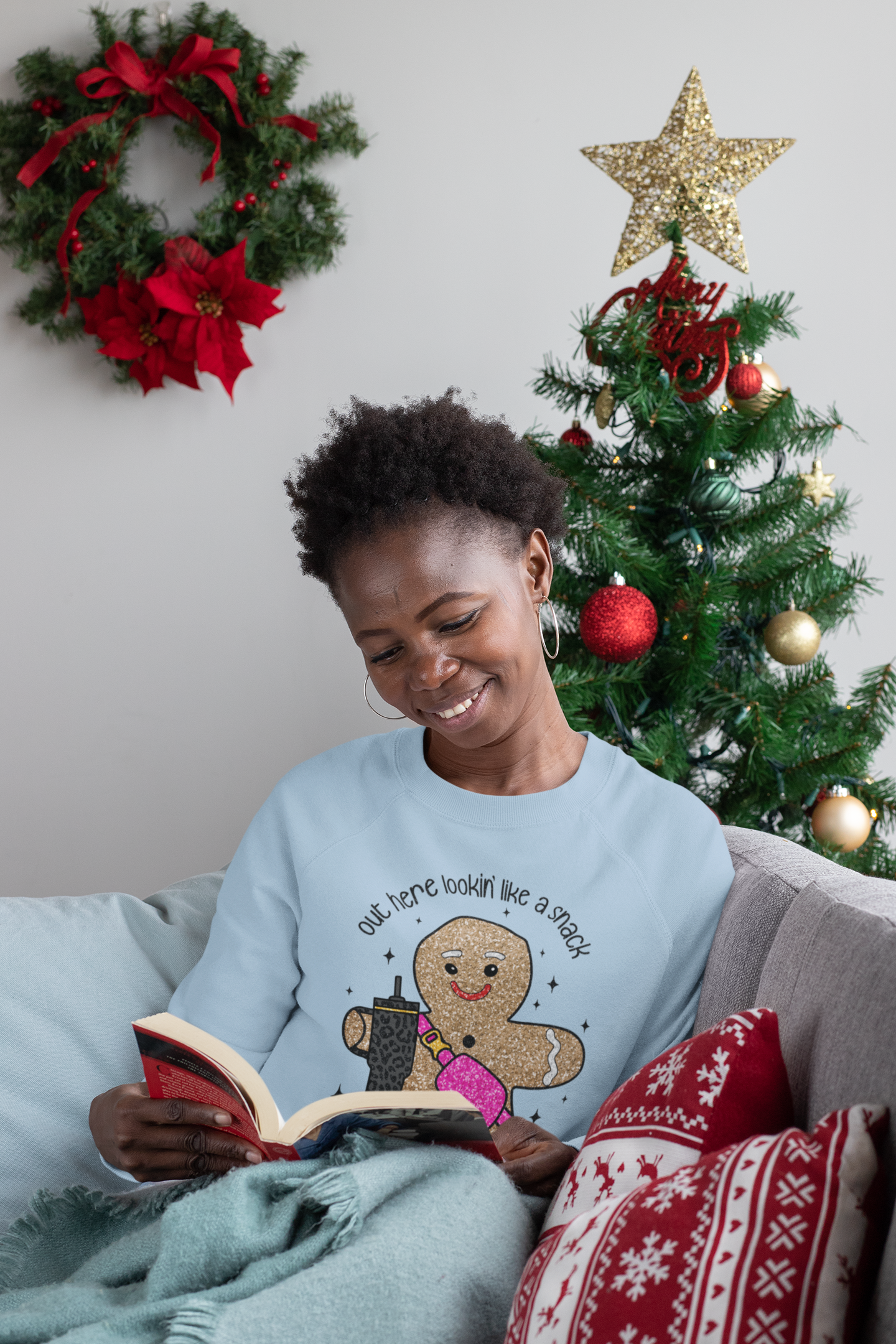 "Out Here Lookin' Like a Snack" Trending Gingerbread Crewneck Sweatshirt