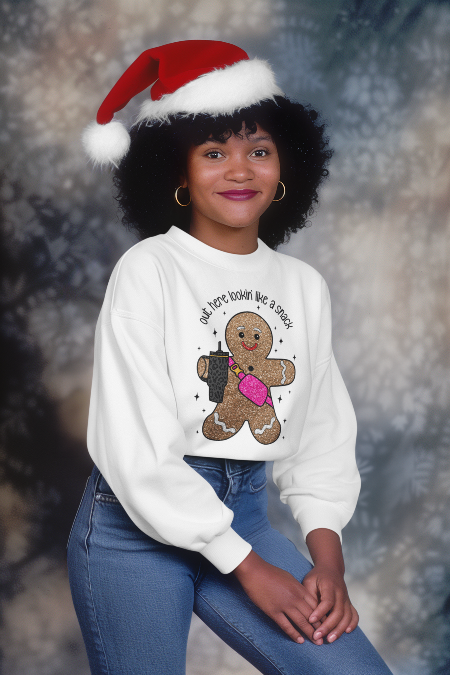 "Out Here Lookin' Like a Snack" Trending Gingerbread Crewneck Sweatshirt