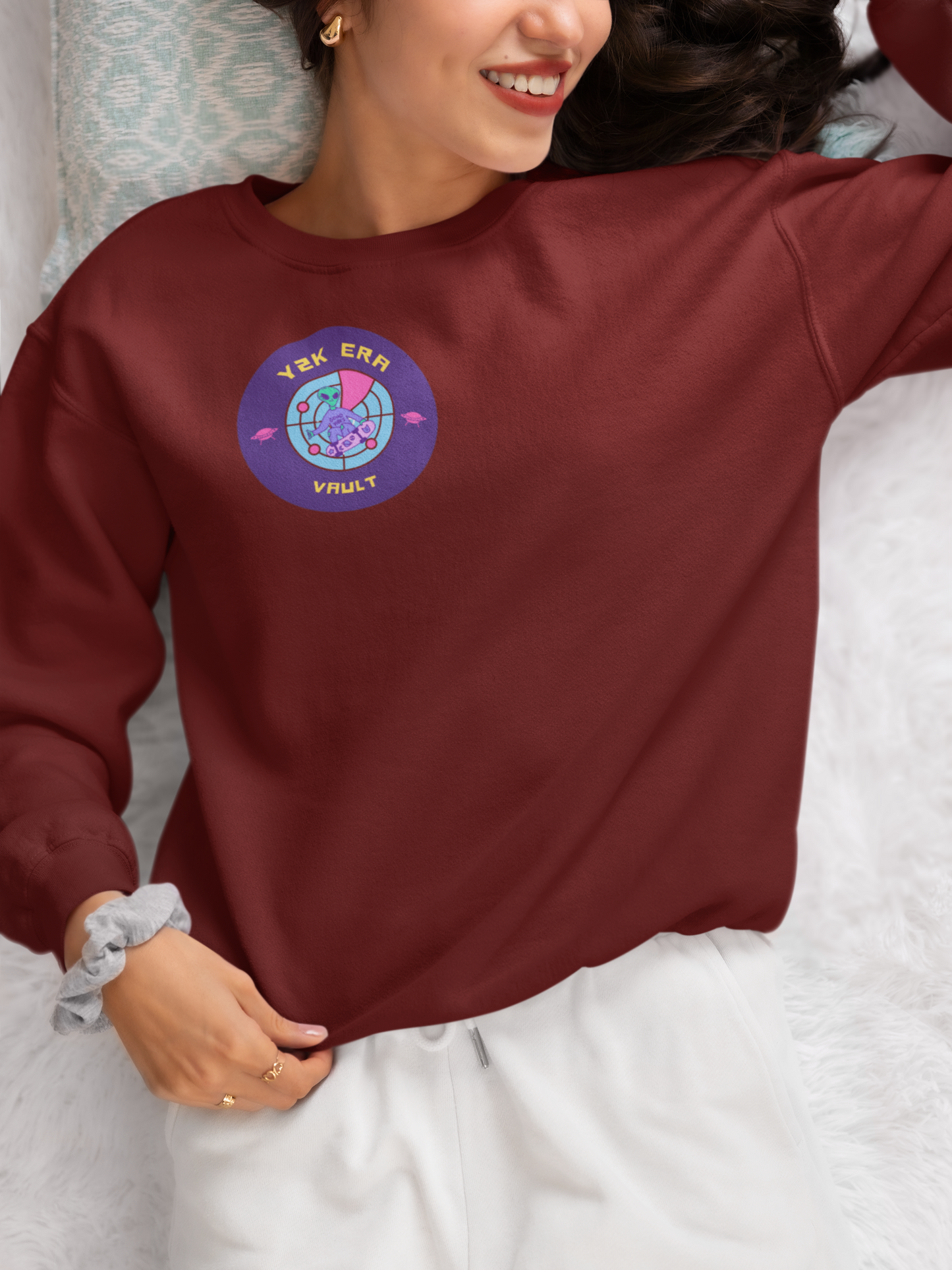 Y2KeraVault Millenium Vibes Logo Crewneck Sweatshirt